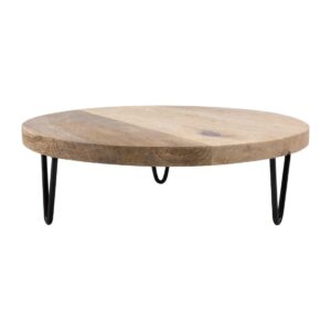 Olympia Round Display Stand Mango Wood with Metal Legs 300x80mm