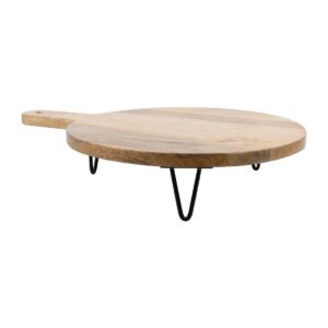 Olympia Round Handled Display Stand Mango Wood with Metal Legs 400x300x80mm