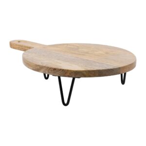 Olympia Round Handled Display Stand Mango Wood with Metal Legs 350x250x80mm