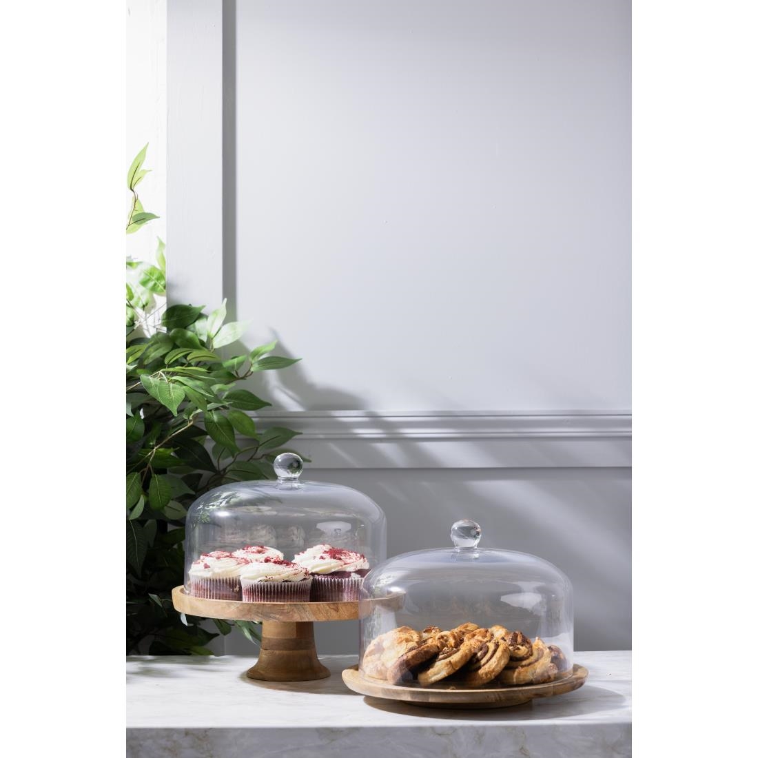 Olympia Revolving Cake Stand Mango Wood 330mm - Image 3