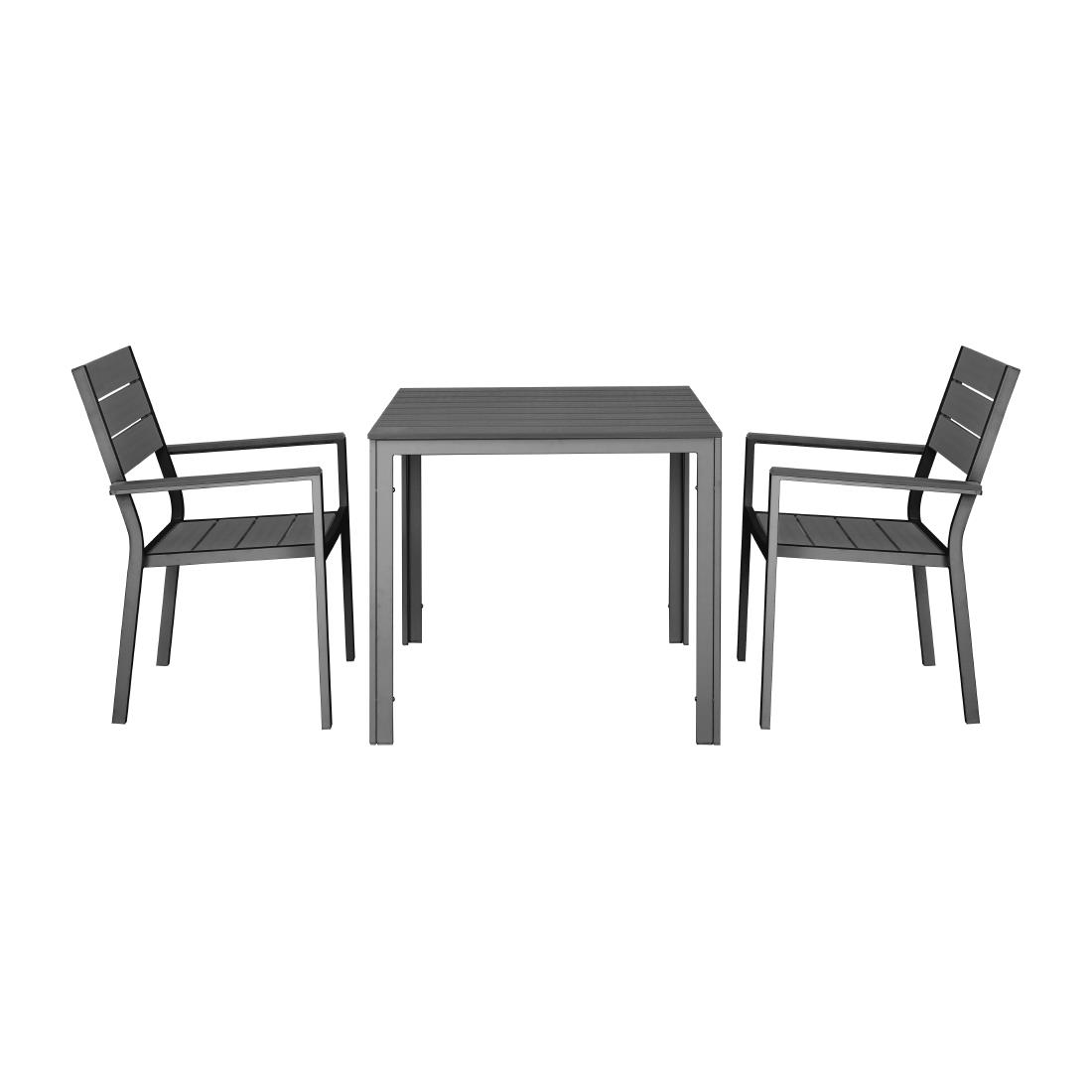 Bolero Valletta Grey Slatted Outdoor Table 780mm - Image 3