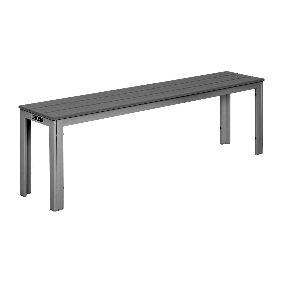 Bolero Valletta Grey Slatted Benches (2 Pack)