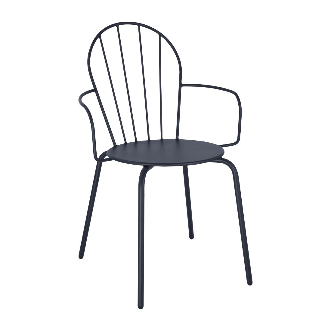 Bolero Adeline Arm Chairs Slate Blue (4 Pack)