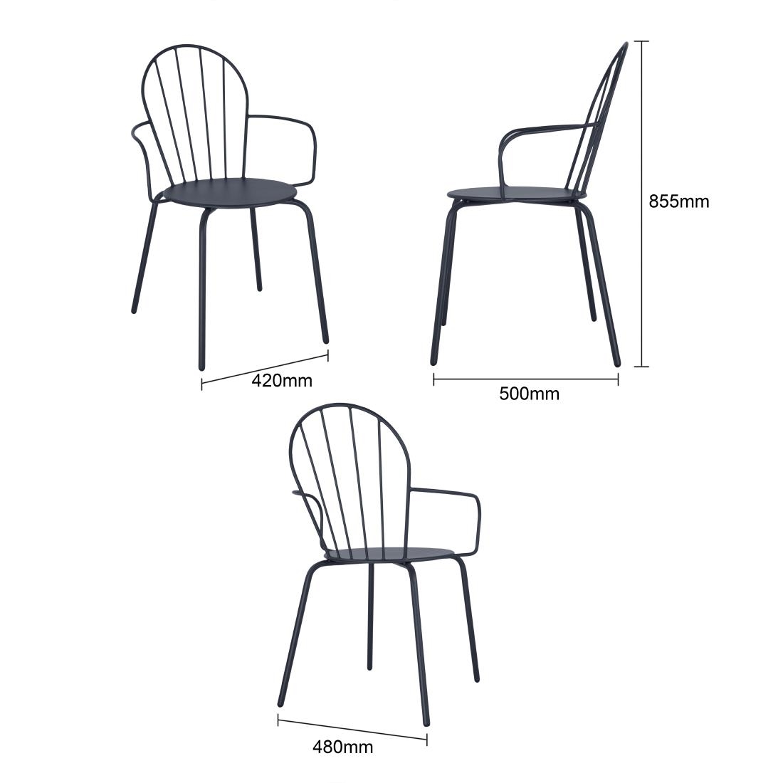 Bolero Adeline Arm Chairs Slate Blue (4 Pack) - Image 5