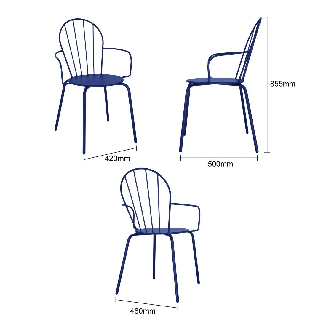 Bolero Adeline Arm Chairs Dark Navy (4 Pack) - Image 5