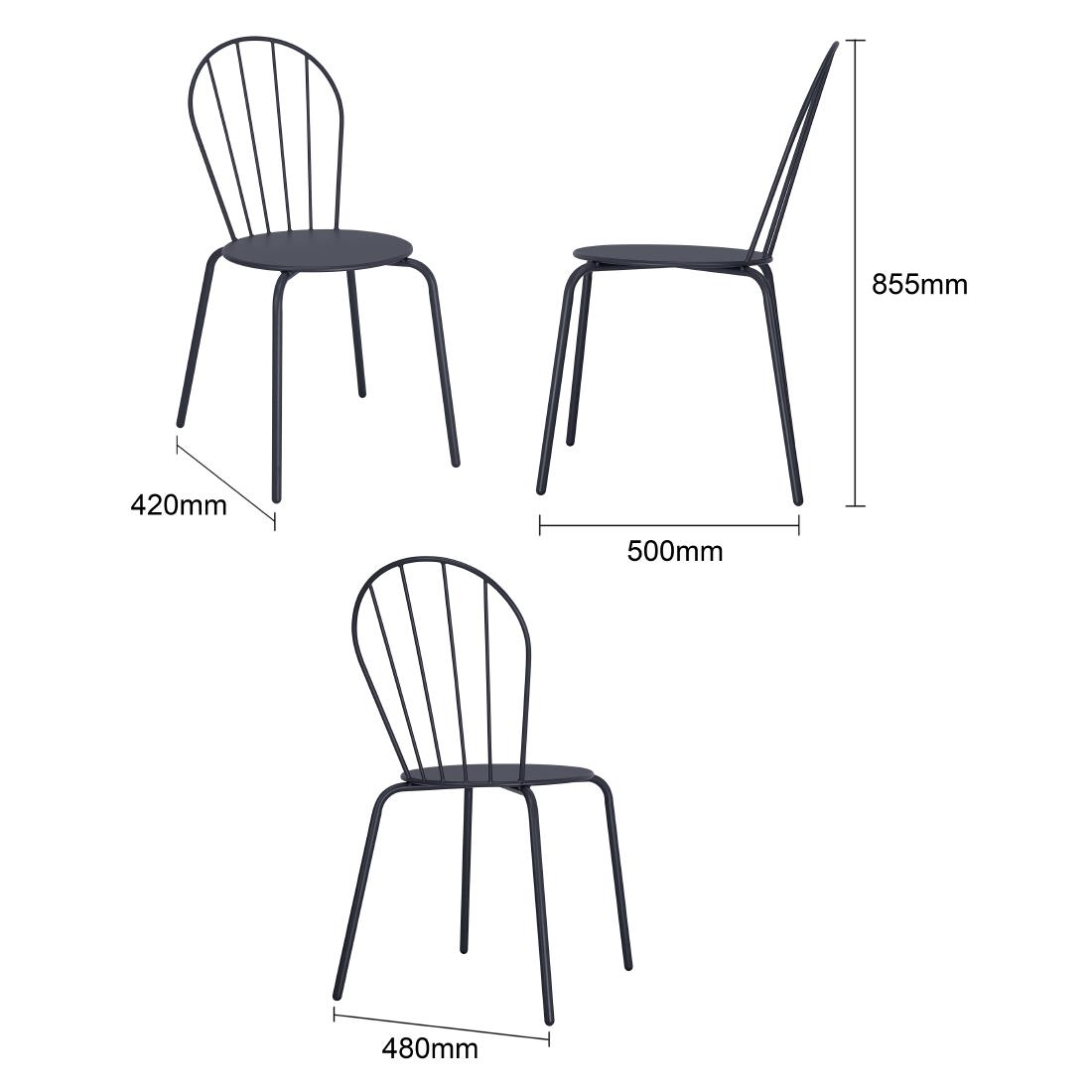 Bolero Adeline Side Chairs Slate Blue (4 Pack) - Image 5