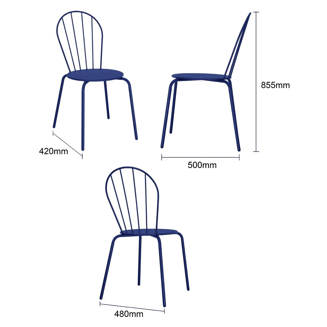 Bolero Adeline Side Chair Dark Navy (4 Pack) - Image 5