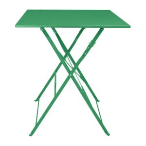 Bolero Perth Forest Green Pavement Style Steel Table Square 600mm