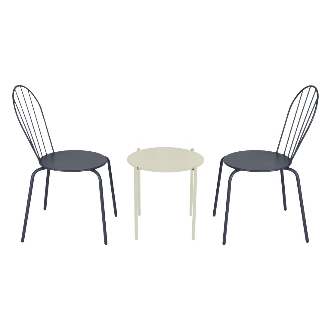 Bolero Perth Round Low Coffee Table Light Grey 450mm - Image 4