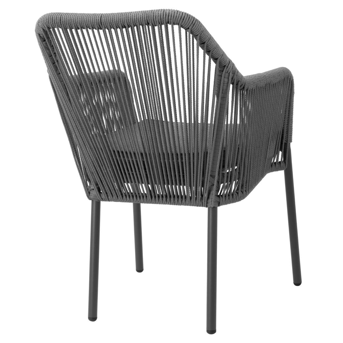 Bolero Bay PE Twist Rattan Outdoor Armchair Charcoal (2 Pack) - Image 3