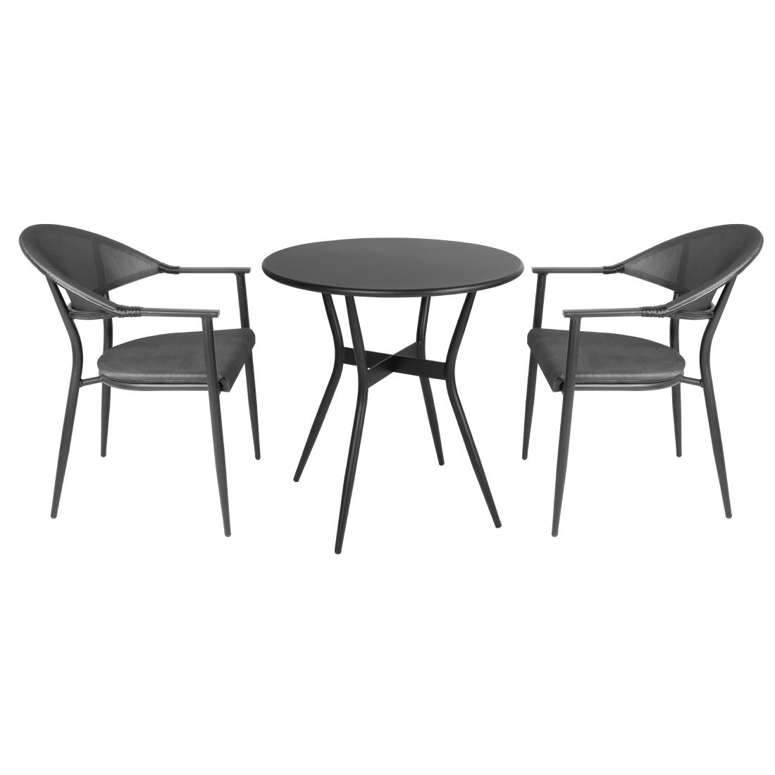 Bolero Santiago Outdoor Armchairs Black (4 Pack) - Image 5