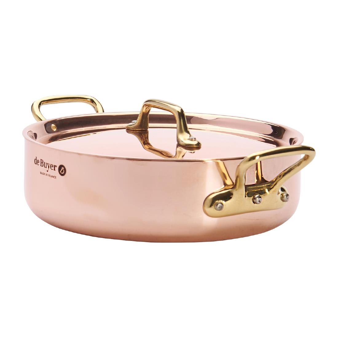 De Buyer Inocuivre Copper Saute Pan with Lid & Brass Handles 20cm - Image 6