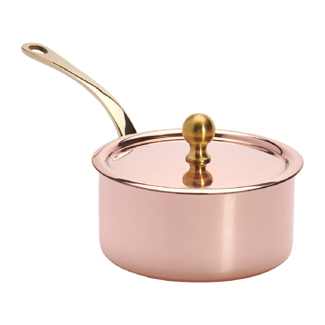 De Buyer Inocuivre Mini Sauce Pan with Lid Brass 9cm - Image 2
