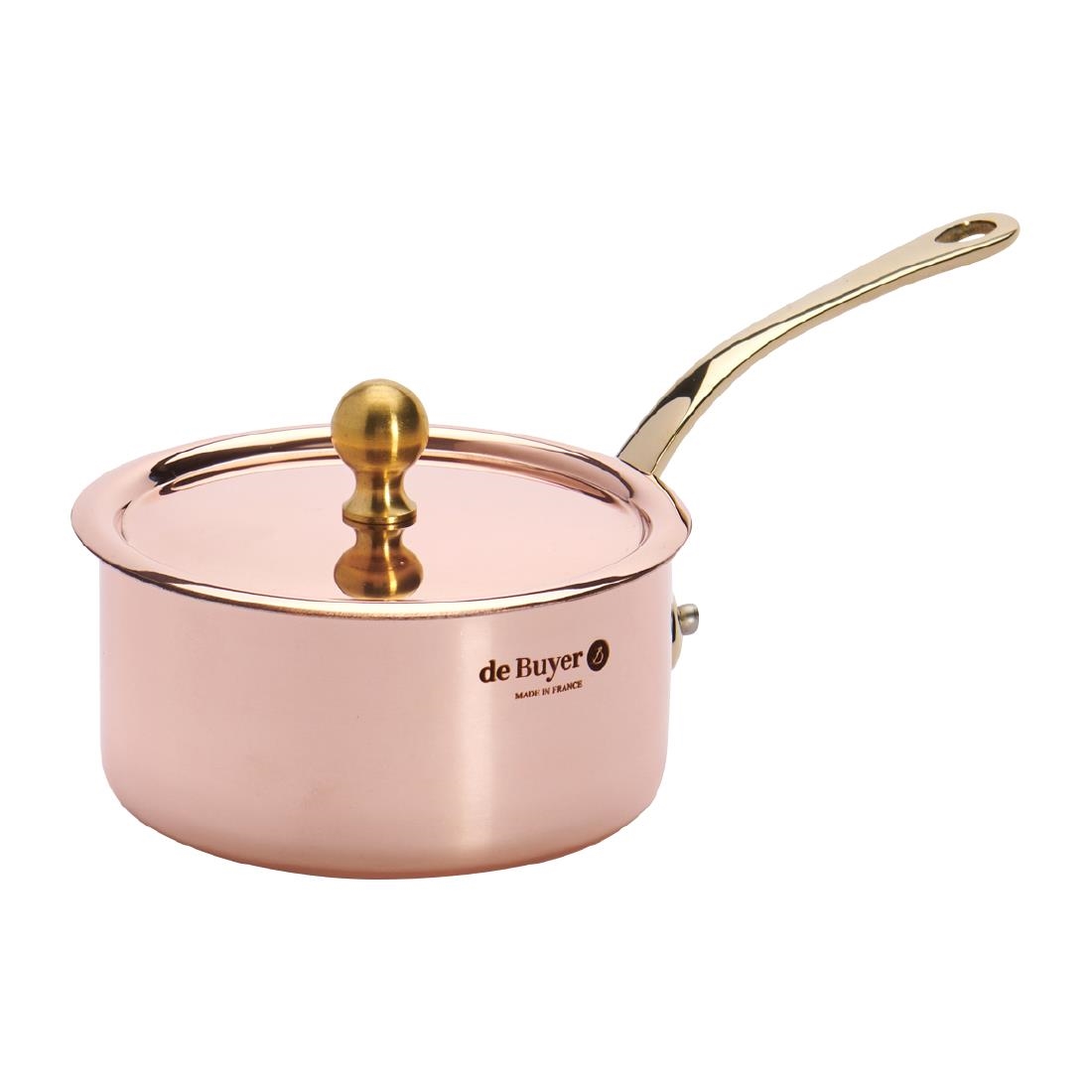 De Buyer Inocuivre Mini Sauce Pan with Lid Brass 9cm - Image 6