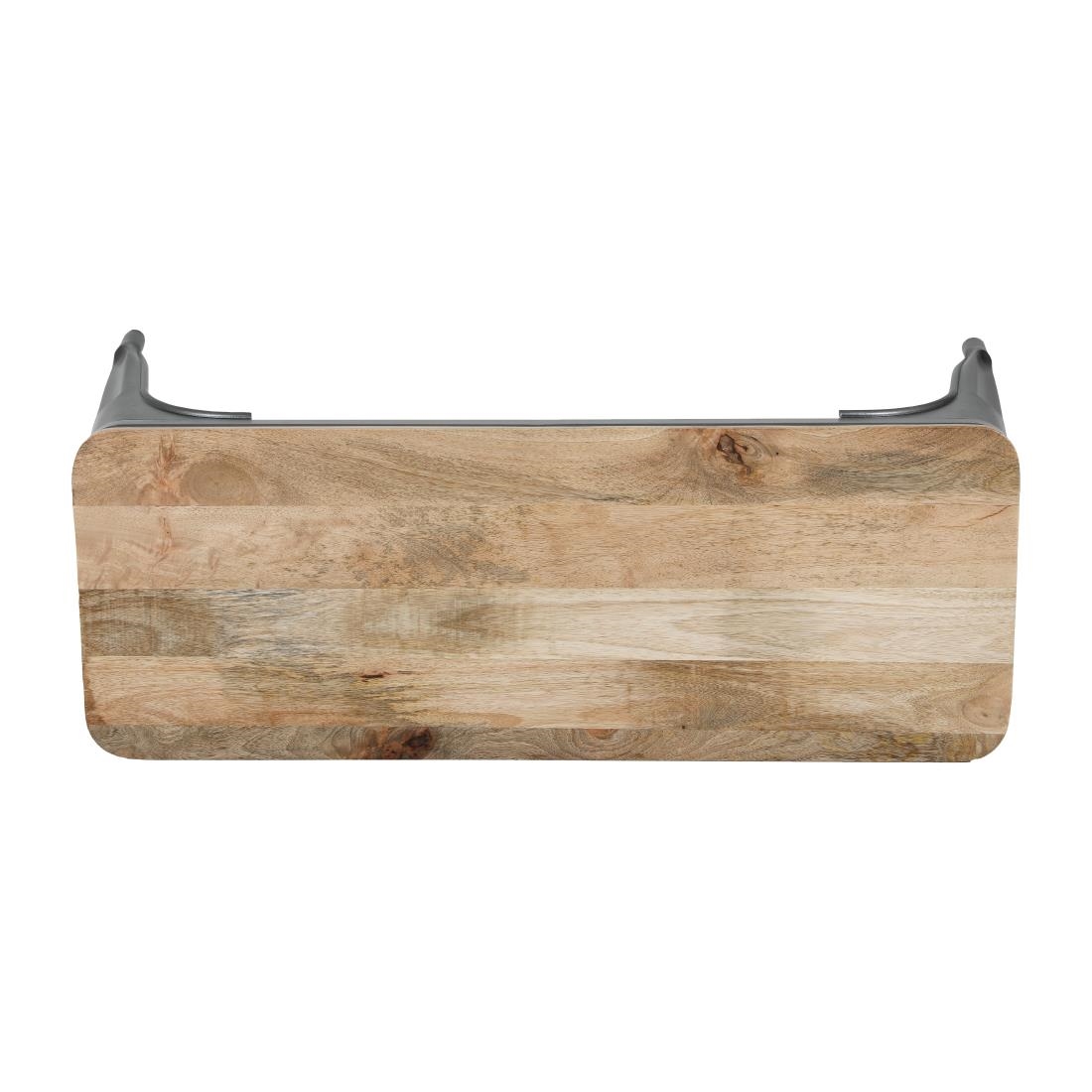 Bolero Bistro Indoor Bench Mango Wood & Gunmetal Frame 1000mm (2 Pack) - Image 7