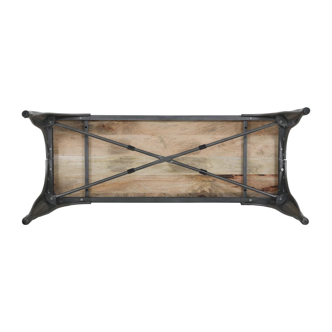 Bolero Bistro Indoor Bench Mango Wood & Gunmetal Frame 1000mm (2 Pack) - Image 8