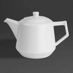 Olympia Whiteware Deco Teapot 820ml (2 Pack)