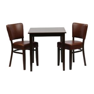 Pimlico Dining Table with 2 Oregon Chairs Set in Dark Walnut & Bison Espresso