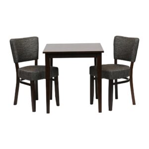 Pimlico Dining Table with 2 Oregon Chairs Set in Dark Walnut & Shetland Smoke
