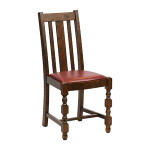 Thame Dining Chair in Vintage Wood with Bison Bordeaux Seat (6 Pack)