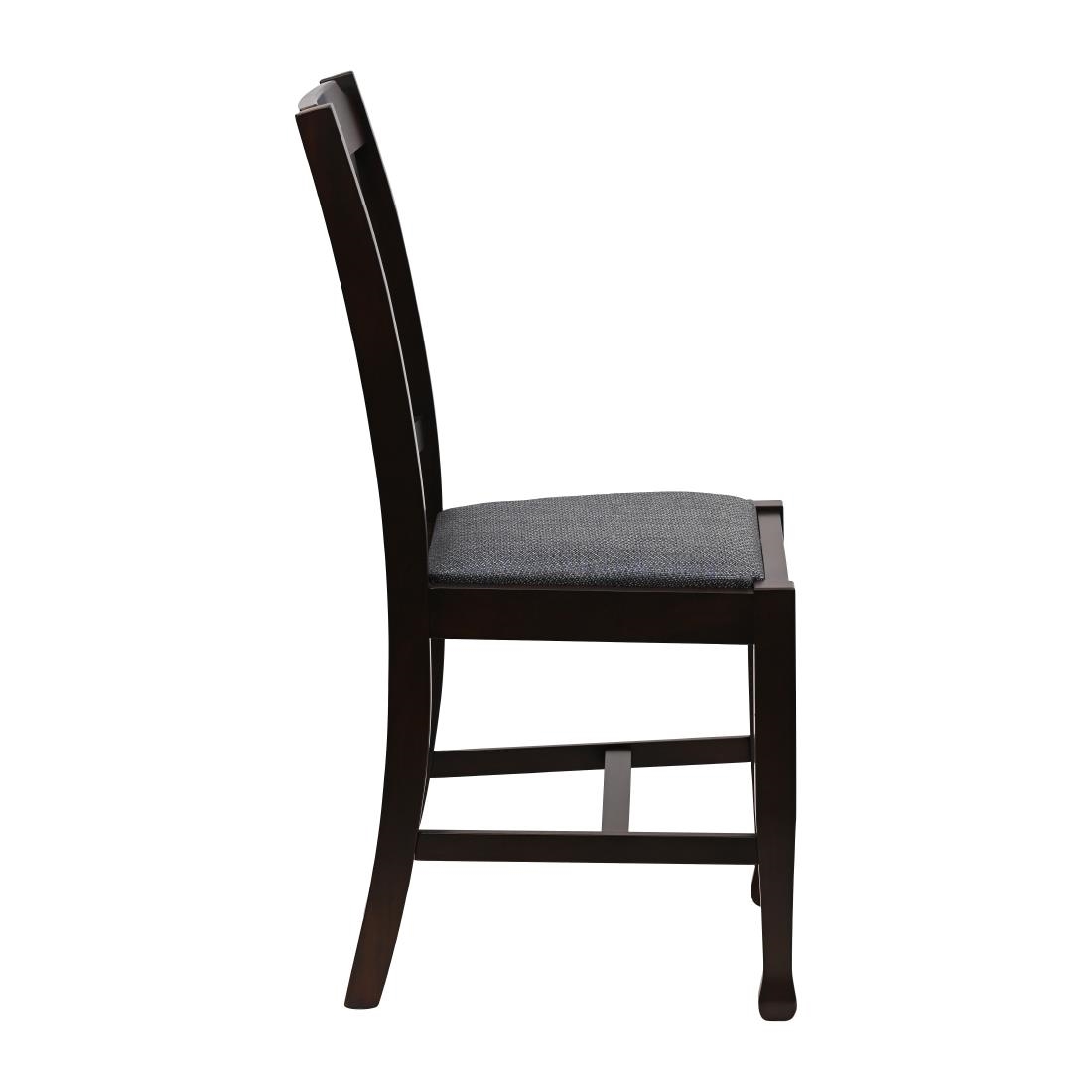 Lattice Back Dining Chair in Dark Walnut with Shetland Sea Seat (6 Pack) - Image 2