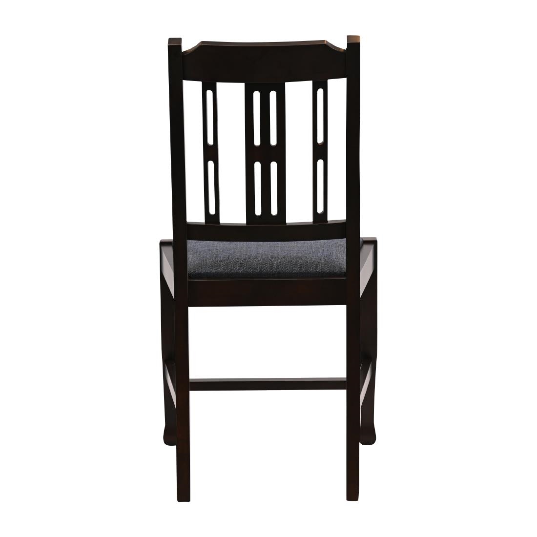 Lattice Back Dining Chair in Dark Walnut with Shetland Sea Seat (6 Pack) - Image 3