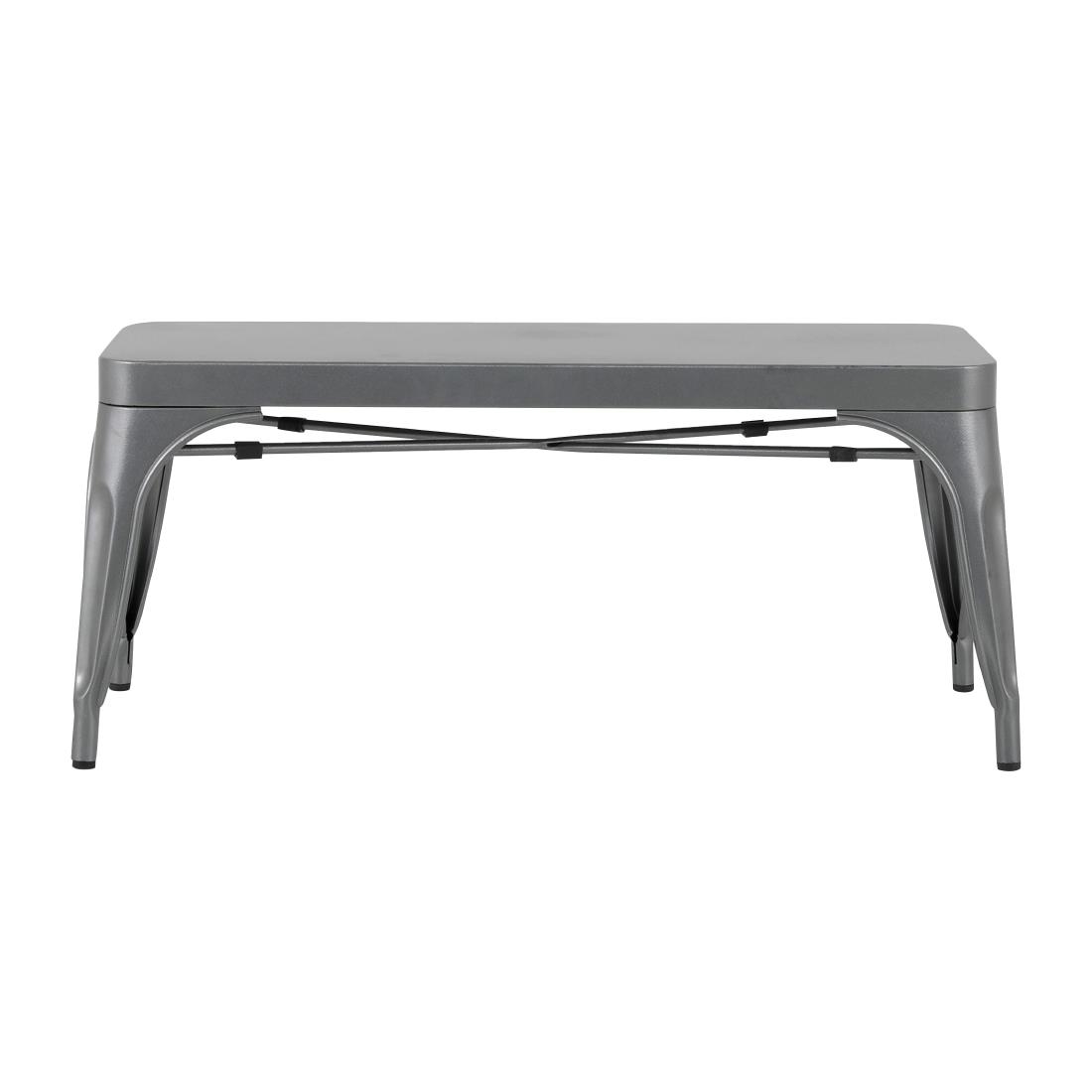 Bolero Bistro Metal Benches Gunmetal 1000mm (2 Pack) - Image 2