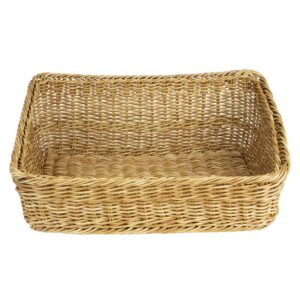 Olympia Polywicker Rectangular Display Basket Light Brown 525x385mm