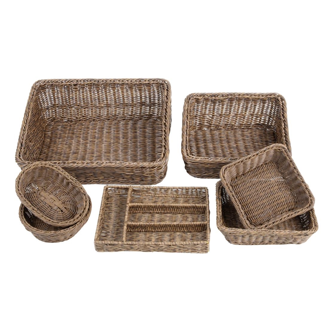Olympia Polywicker Oval Basket Dark Brown 240x170mm - Image 4