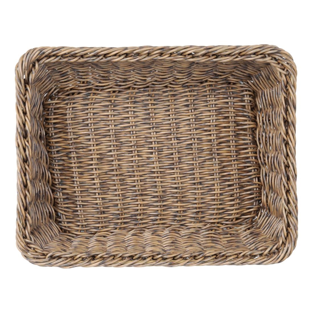 Olympia Polywicker Rectangular Basket Dark Brown 300x230mm - Image 3