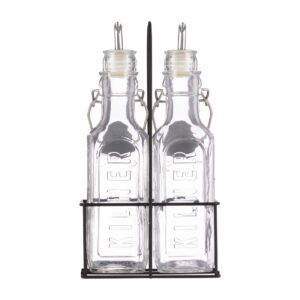 Kilner Oil Bottles and Metal Rack 300ml (2 Pack)