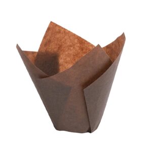 Matfer Bourgeat Tulip Muffin Cases Brown 80x50mm (200 Pack)