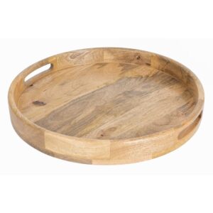 Olympia Mango Wood Round Deep Sided Tray 400mm
