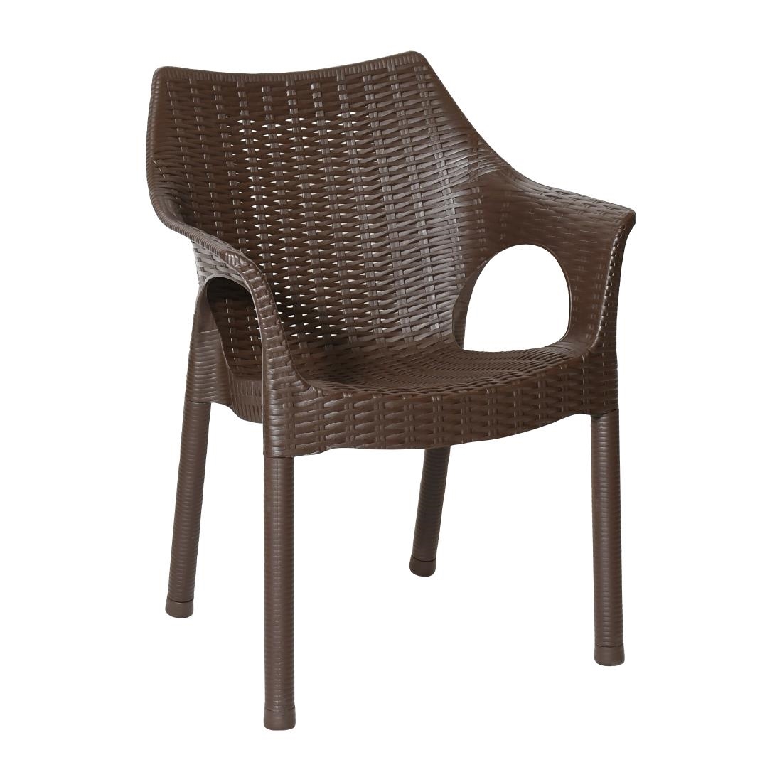 Bolero Elements Polypropylene Armchairs Dark Brown (4 Pack)