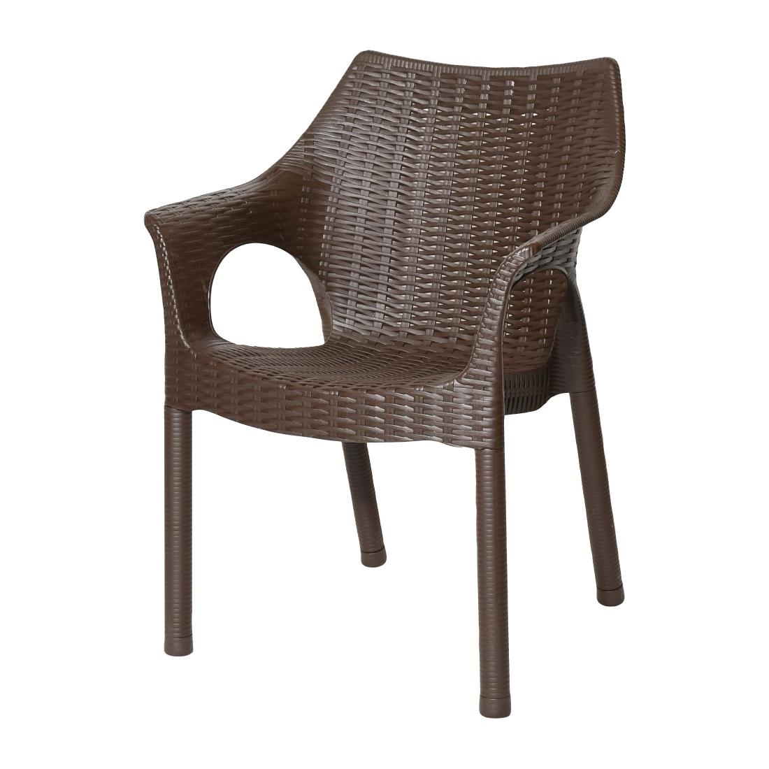Bolero Elements Polypropylene Armchairs Dark Brown (4 Pack) - Image 3