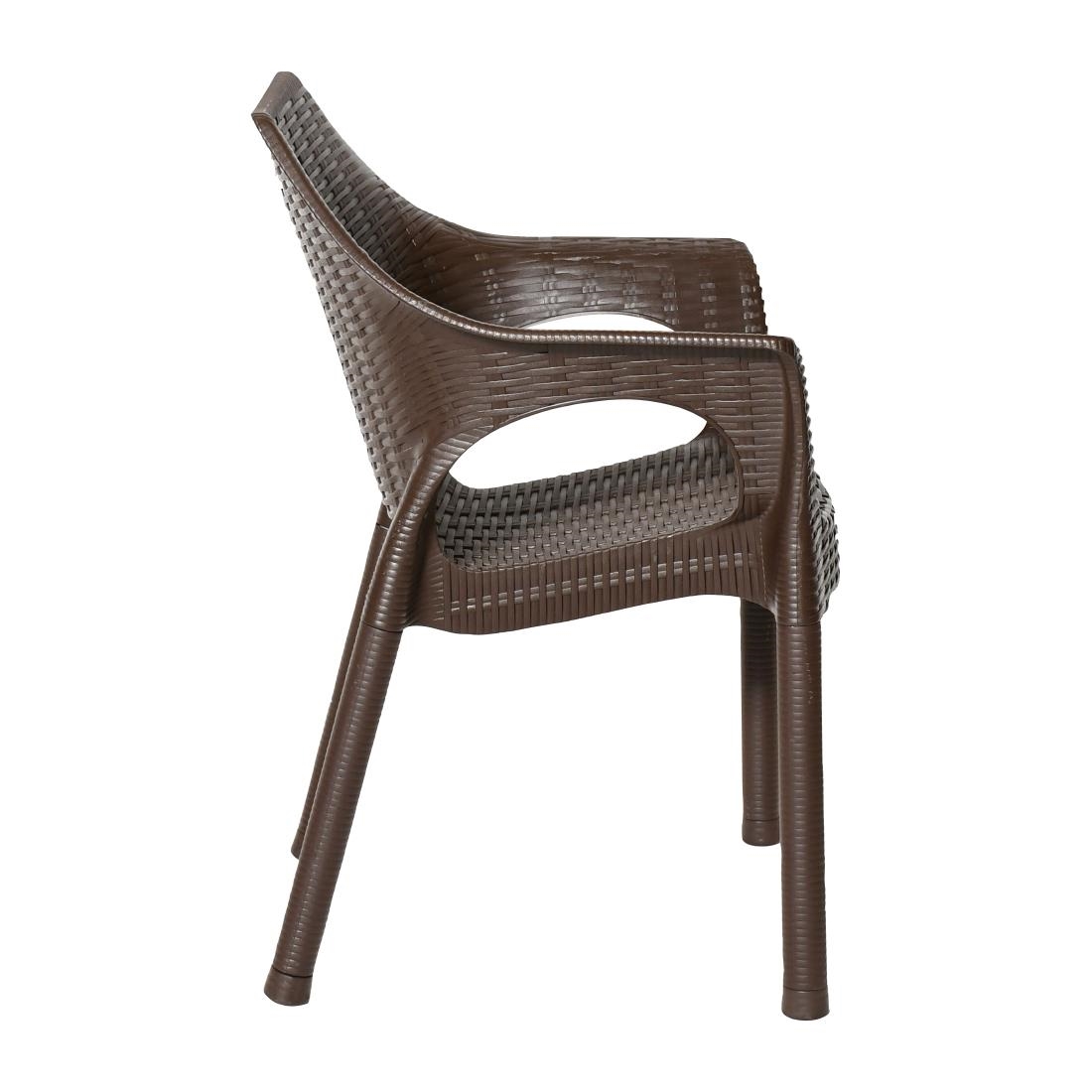 Bolero Elements Polypropylene Armchairs Dark Brown (4 Pack) - Image 4