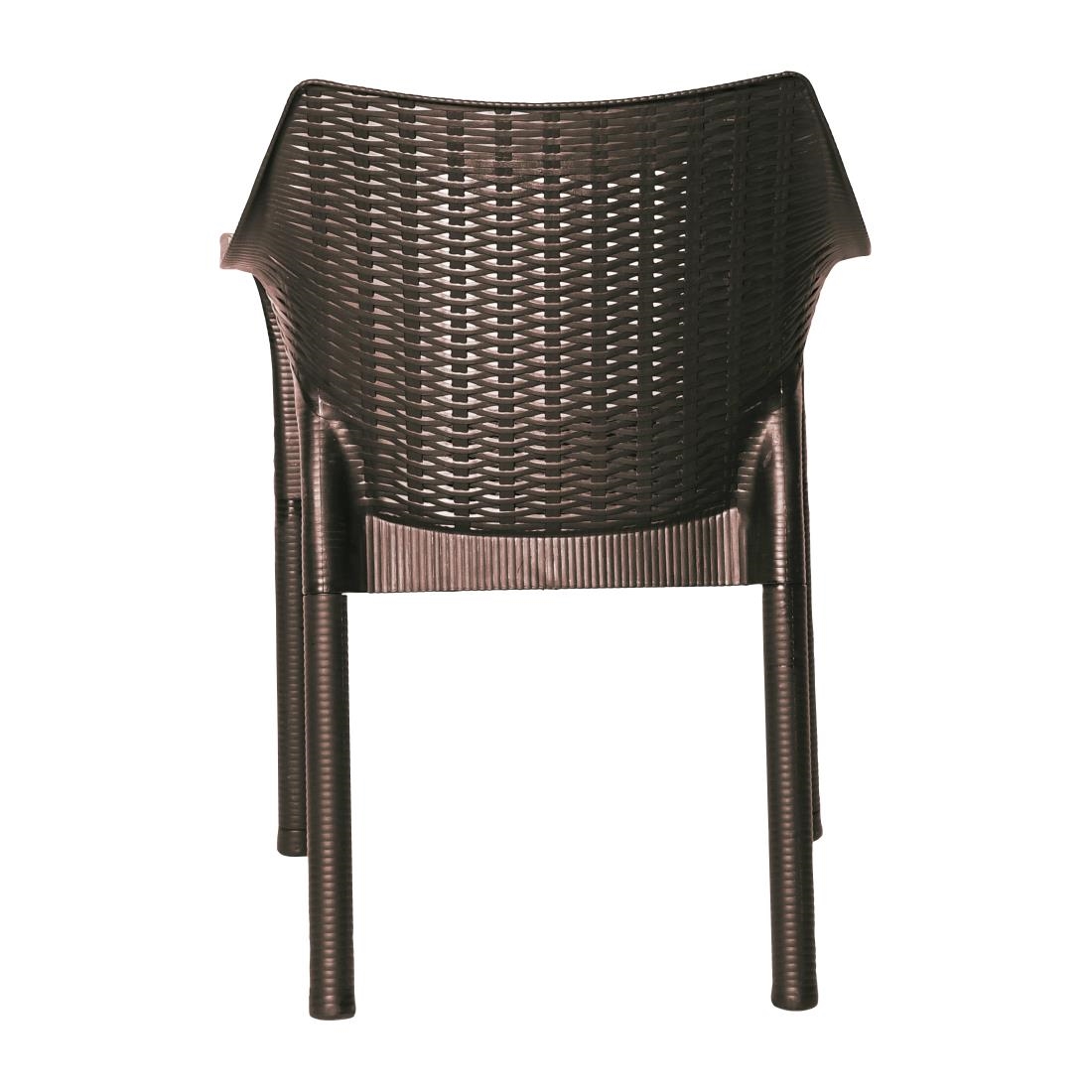 Bolero Elements Polypropylene Armchairs Dark Brown (4 Pack) - Image 5