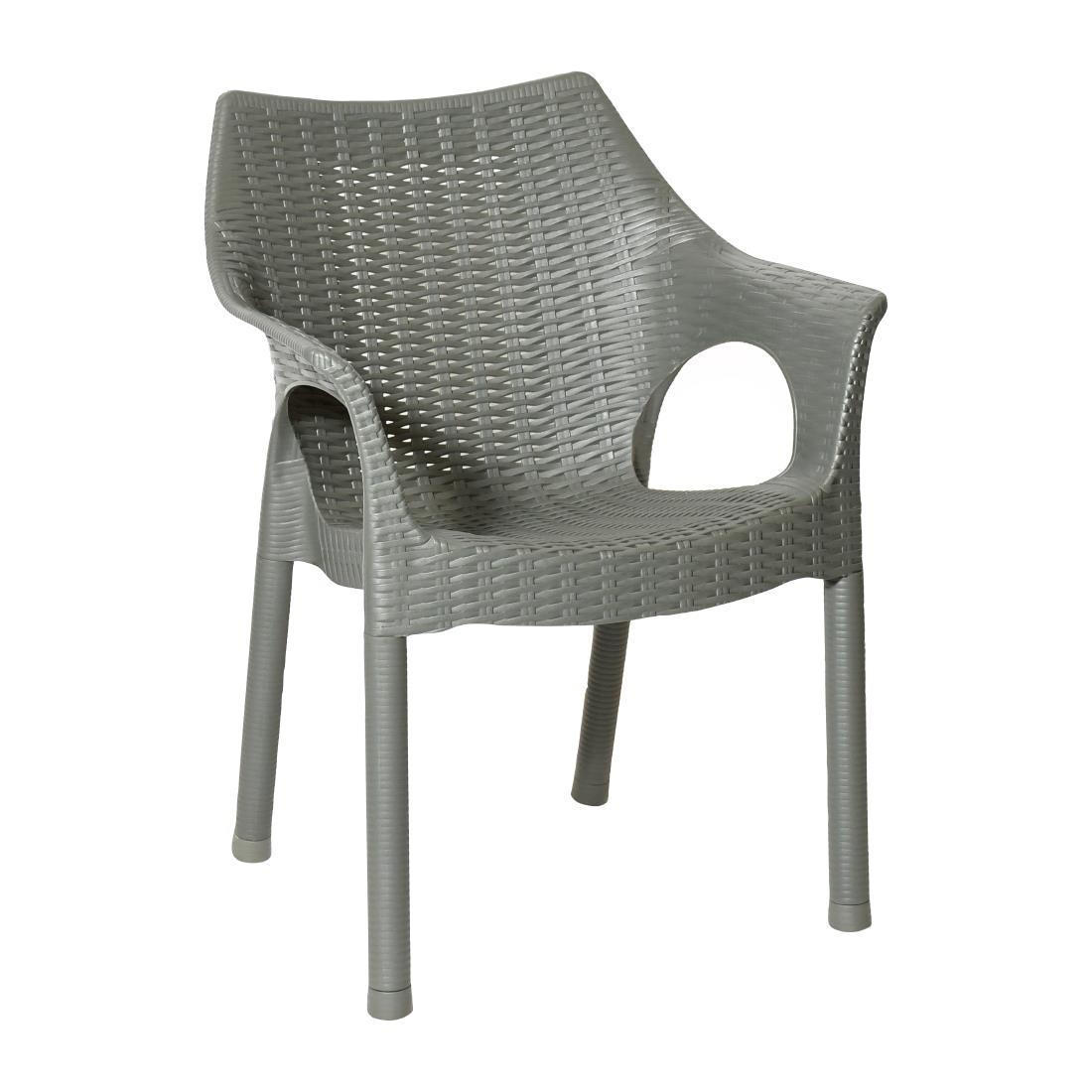 Bolero Elements Polypropylene Armchairs Olive Green (4 Pack)
