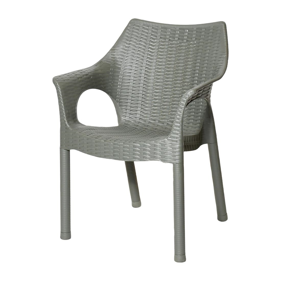 Bolero Elements Polypropylene Armchairs Olive Green (4 Pack) - Image 3