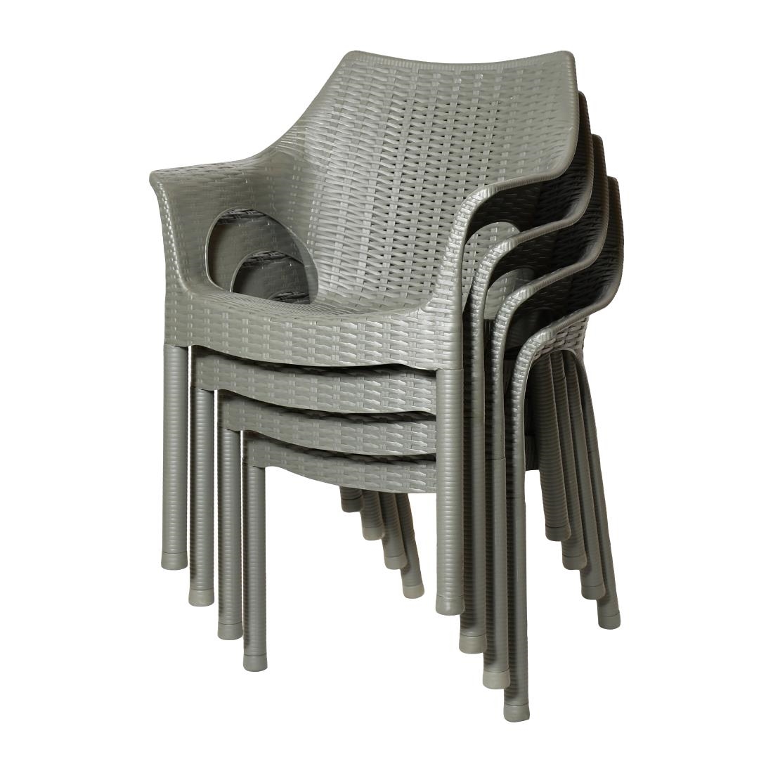 Bolero Elements Polypropylene Armchairs Olive Green (4 Pack) - Image 6