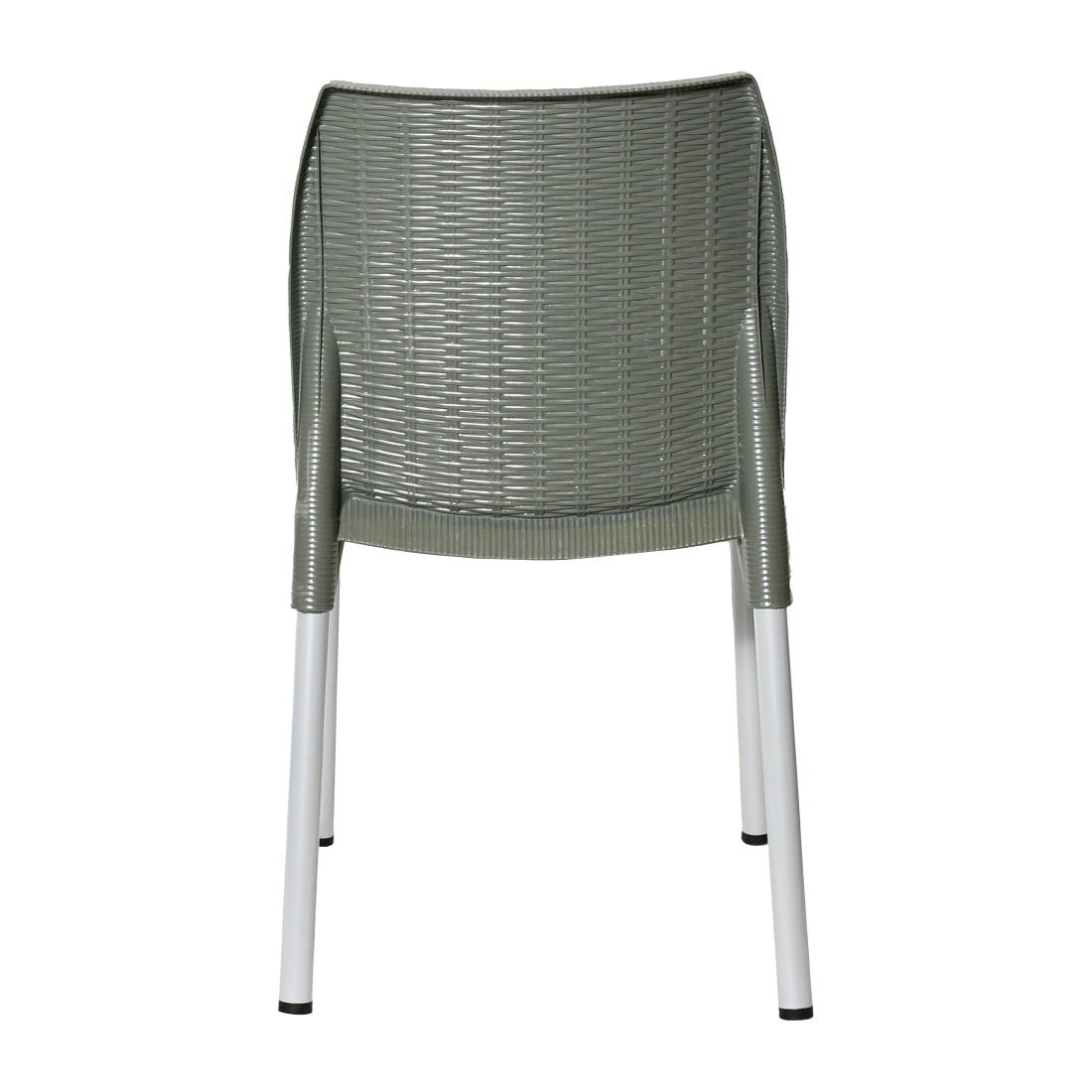 Bolero Elements Polypropylene Rattan Side Chairs Olive Green (4 Pack) - Image 5