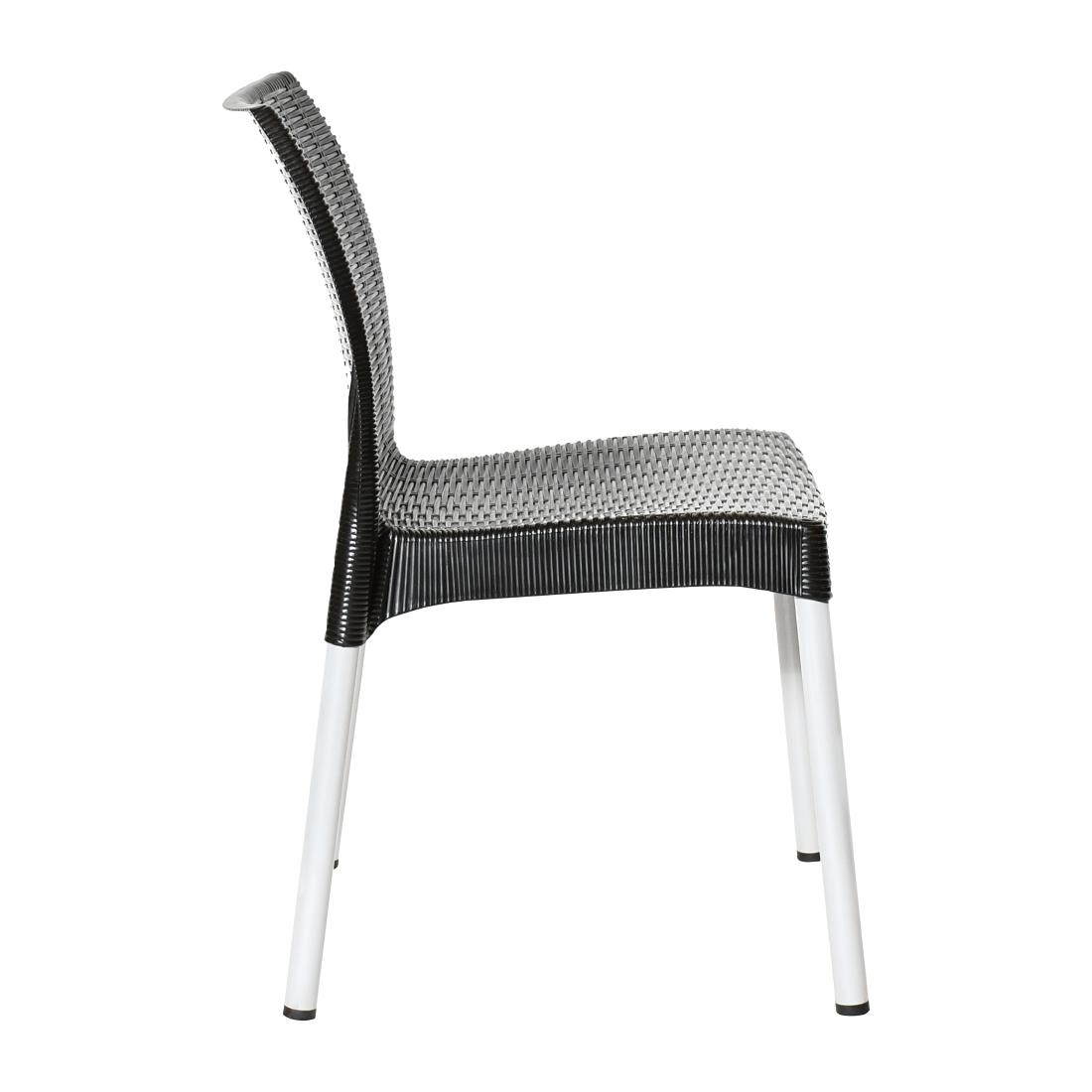 Bolero Elements Polypropylene Rattan Side Chairs Black (4 Pack) - Image 4