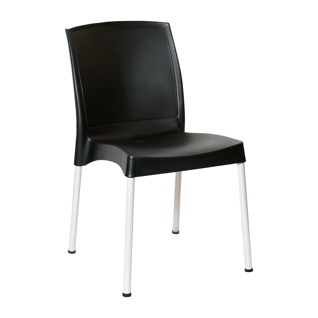 Bolero Elements Polypropylene Plain Side Chairs Black (4 Pack)