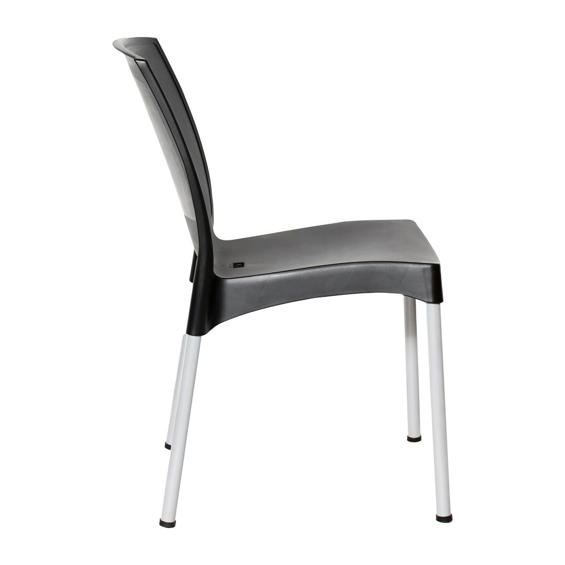 Bolero Elements Polypropylene Plain Side Chairs Black (4 Pack) - Image 5
