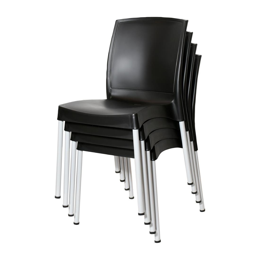 Bolero Elements Polypropylene Plain Side Chairs Black (4 Pack) - Image 6