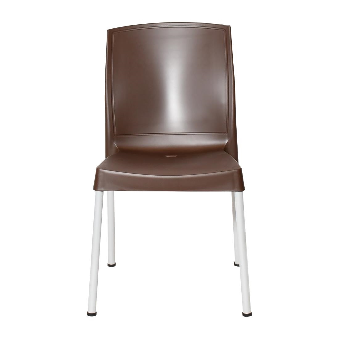 Bolero Elements Polypropylene Plain Side Chairs Dark Brown (4 Pack) - Image 2