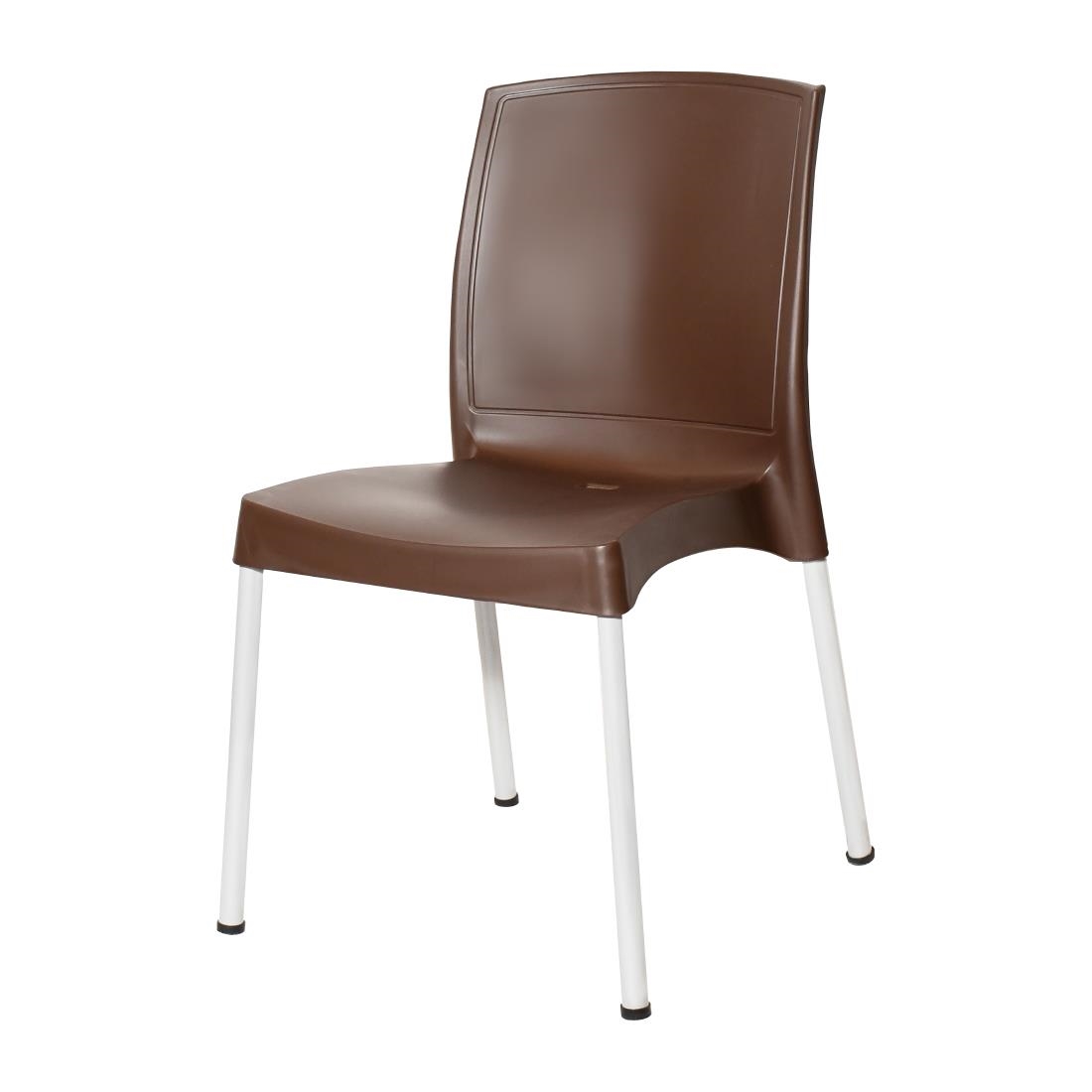 Bolero Elements Polypropylene Plain Side Chairs Dark Brown (4 Pack) - Image 3