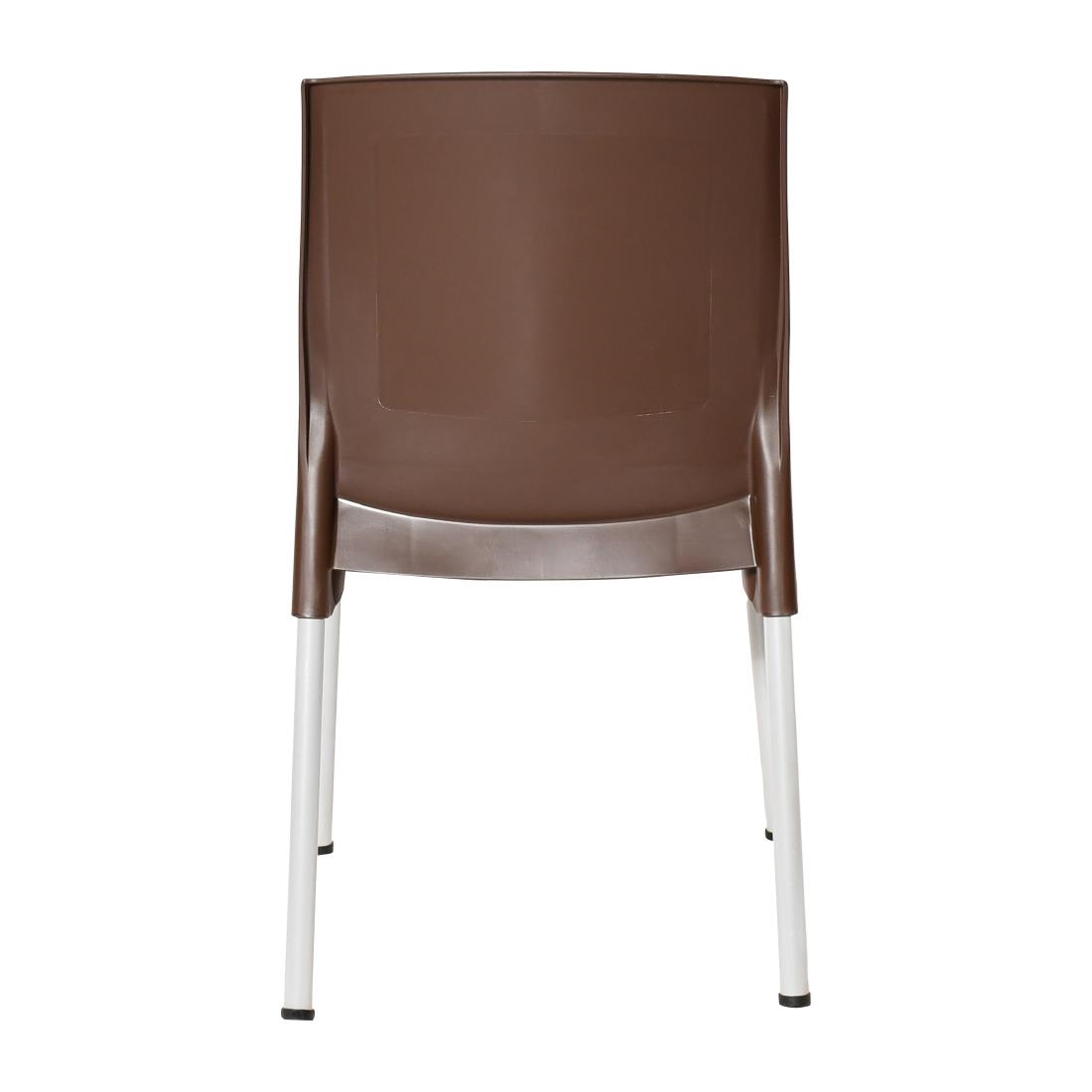 Bolero Elements Polypropylene Plain Side Chairs Dark Brown (4 Pack) - Image 4
