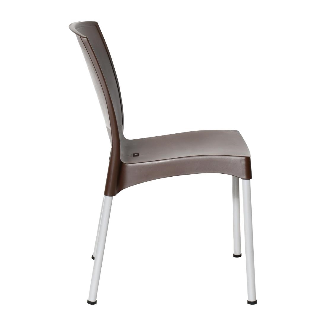 Bolero Elements Polypropylene Plain Side Chairs Dark Brown (4 Pack) - Image 5