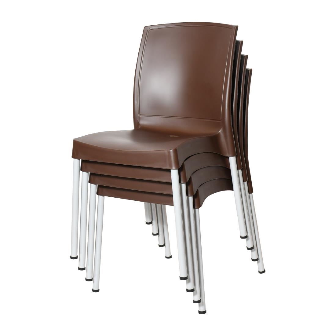 Bolero Elements Polypropylene Plain Side Chairs Dark Brown (4 Pack) - Image 6